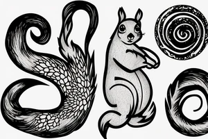 abstract squirrel tattoo idea