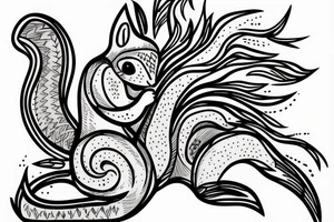 abstract squirrel tattoo idea