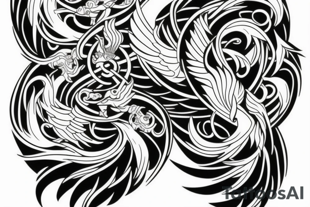 Gemini phoenix tattoo idea