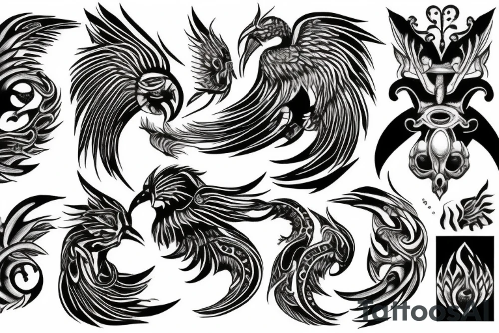 Gemini phoenix tattoo idea