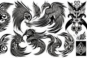 Gemini phoenix tattoo idea