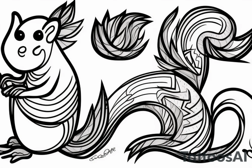 abstract squirrel tattoo idea
