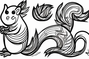 abstract squirrel tattoo idea