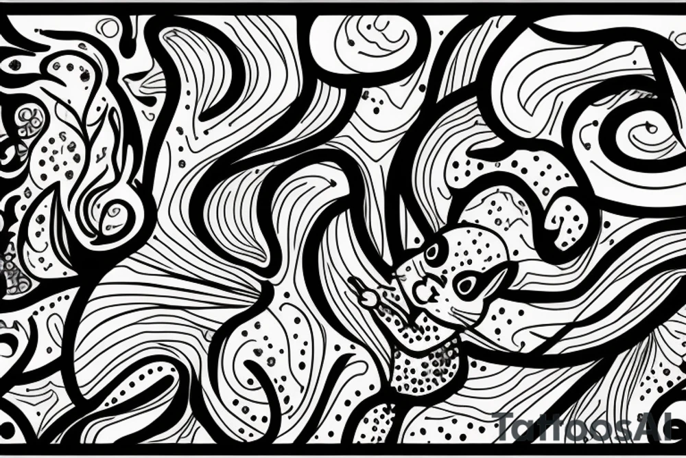 abstract squirrel tattoo idea