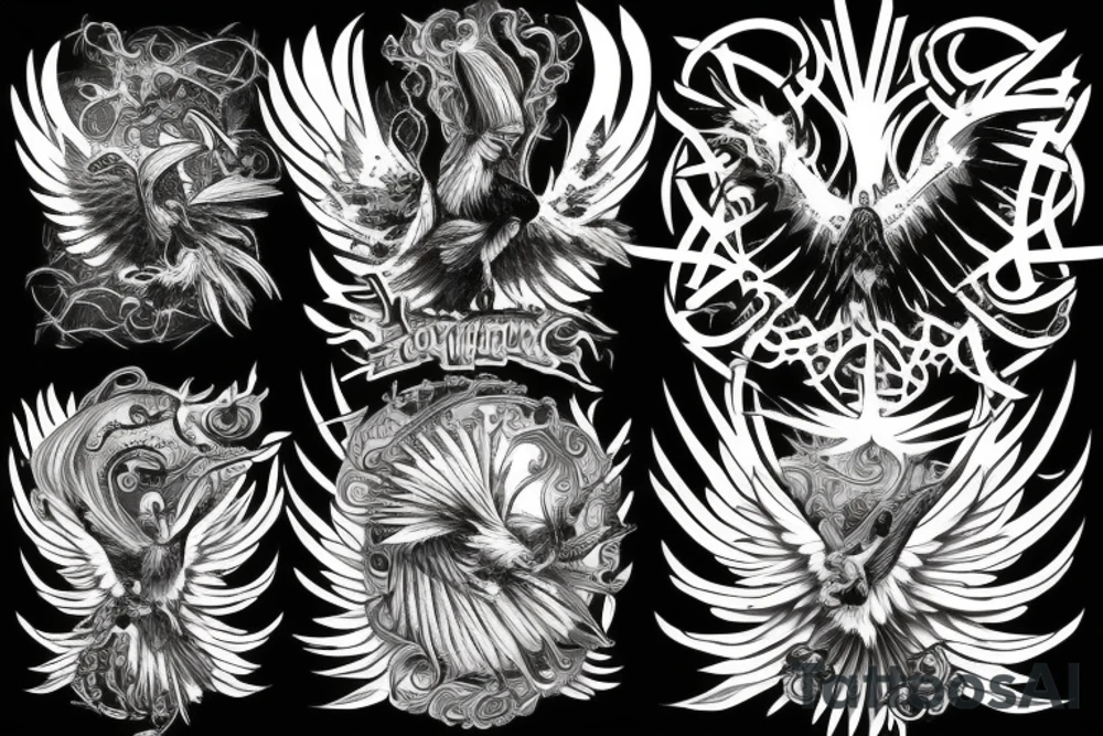Good and evil phoenix tattoo idea