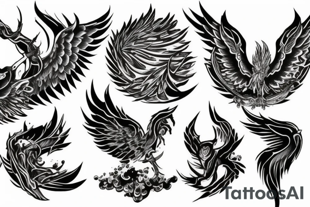 Good and evil phoenix tattoo idea
