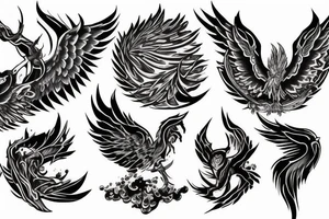 Good and evil phoenix tattoo idea