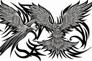 Good and evil phoenix tattoo idea