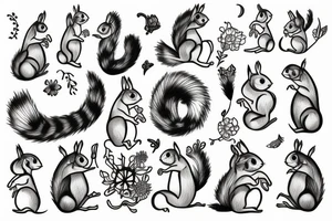 abstract squirrel tattoo idea
