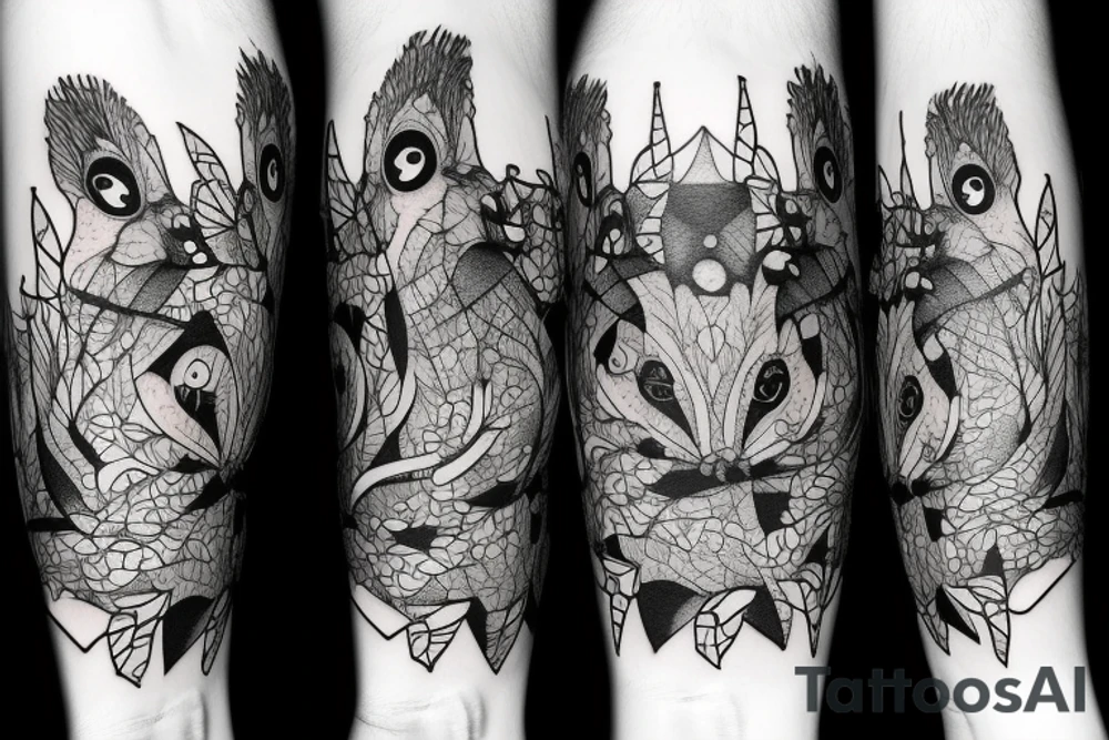 abstract squirrel tattoo idea