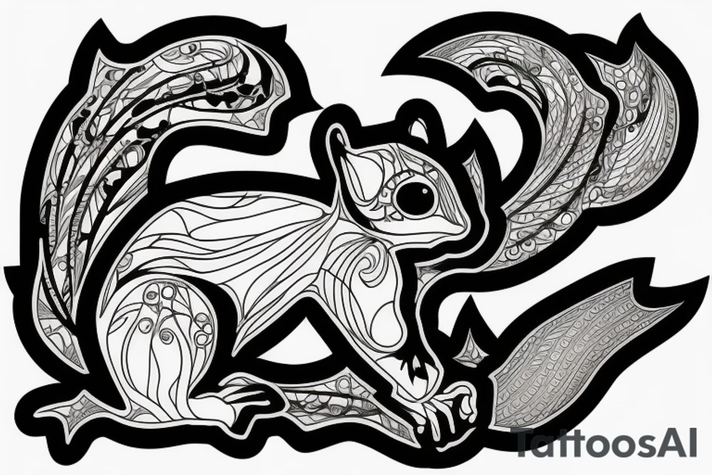 abstract squirrel tattoo idea