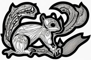 abstract squirrel tattoo idea