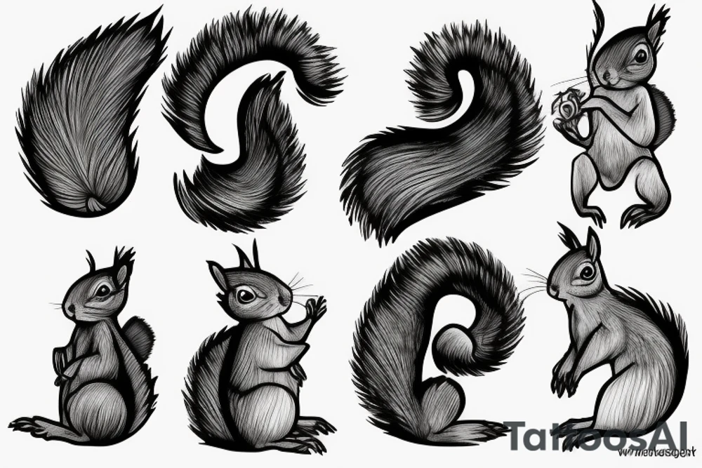 abstract squirrel tattoo idea