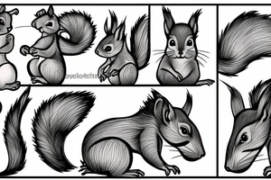 abstract squirrel tattoo idea