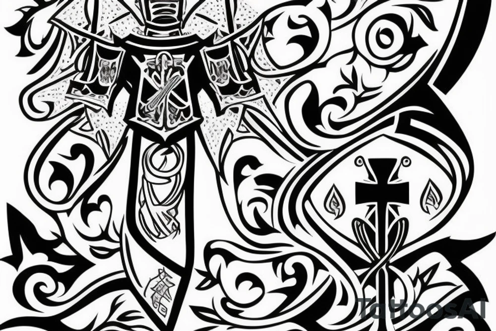 A knight with a cross tattoo idea