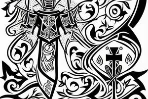A knight with a cross tattoo idea