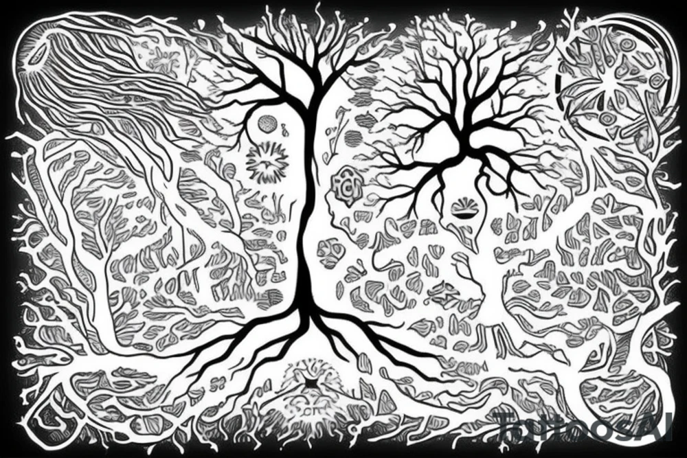 Good and Evil tree of life tattoo idea