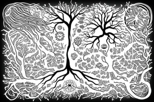 Good and Evil tree of life tattoo idea