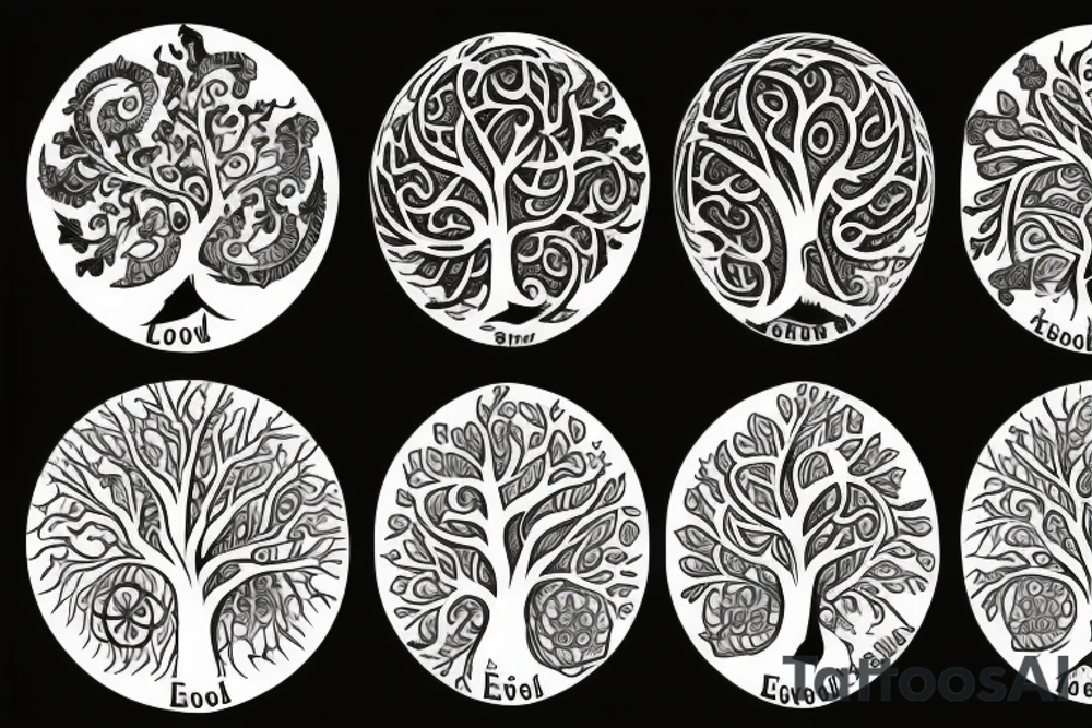 Good and Evil tree of life tattoo idea