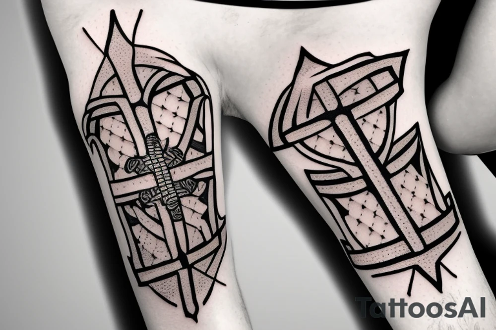 A knight with a cross tattoo idea