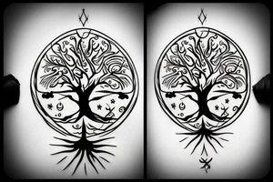 Good and Evil tree of life tattoo idea