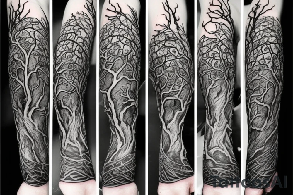 Good and Evil tree of life tattoo idea