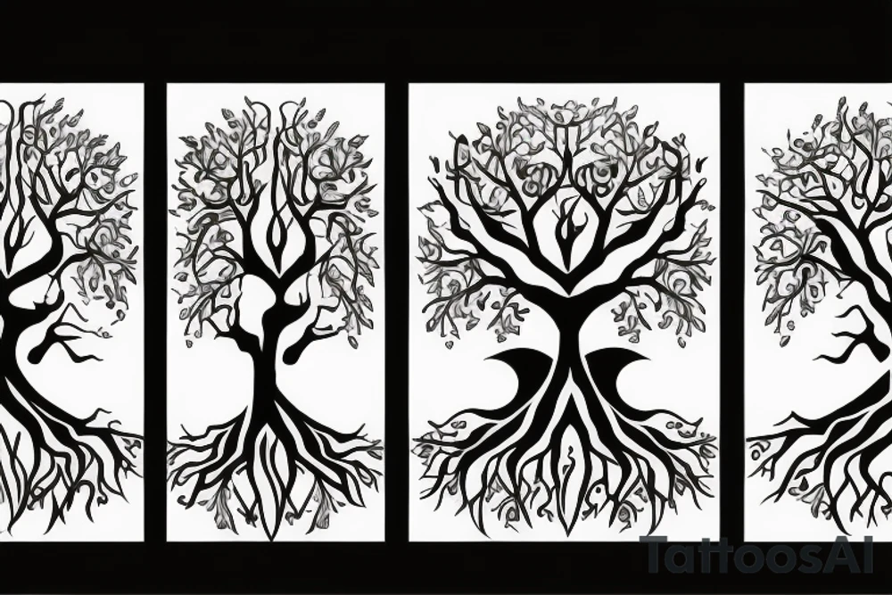 Good and Evil tree of life tattoo idea