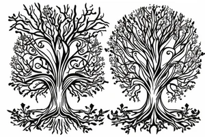 Good and Evil tree of life tattoo idea