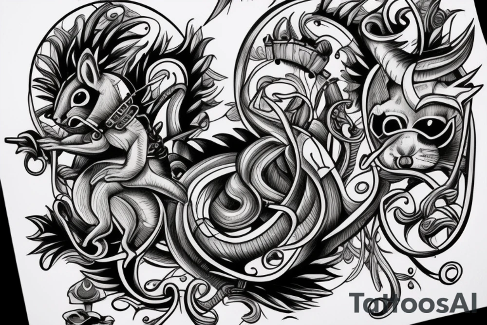 the squirrel is evil tattoo idea