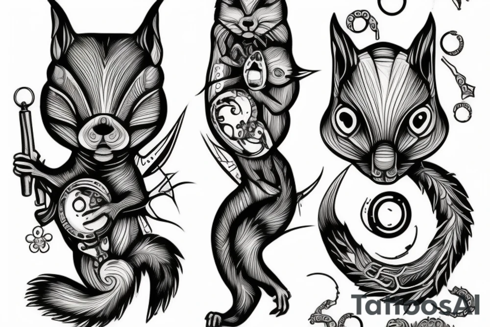 the squirrel is evil tattoo idea
