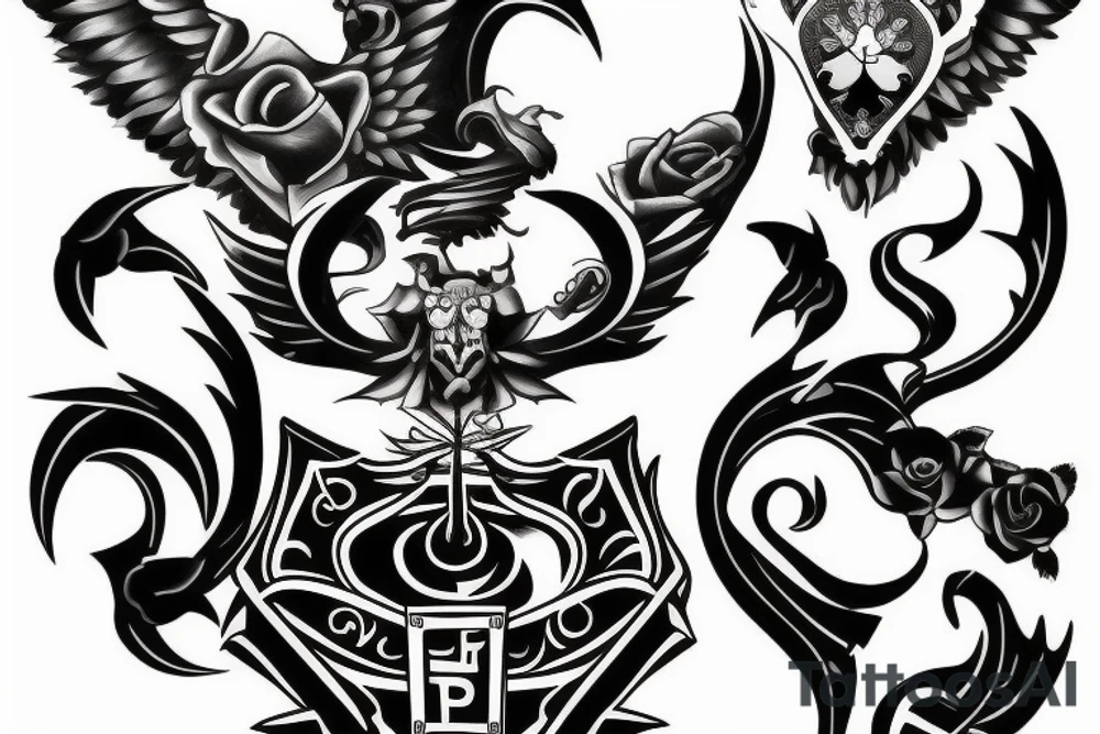 Dark coat of arms tattoo idea