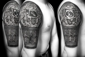 Dark coat of arms tattoo idea