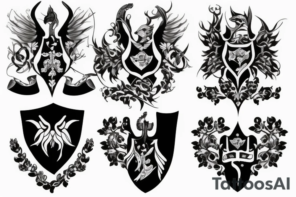 Dark coat of arms tattoo idea