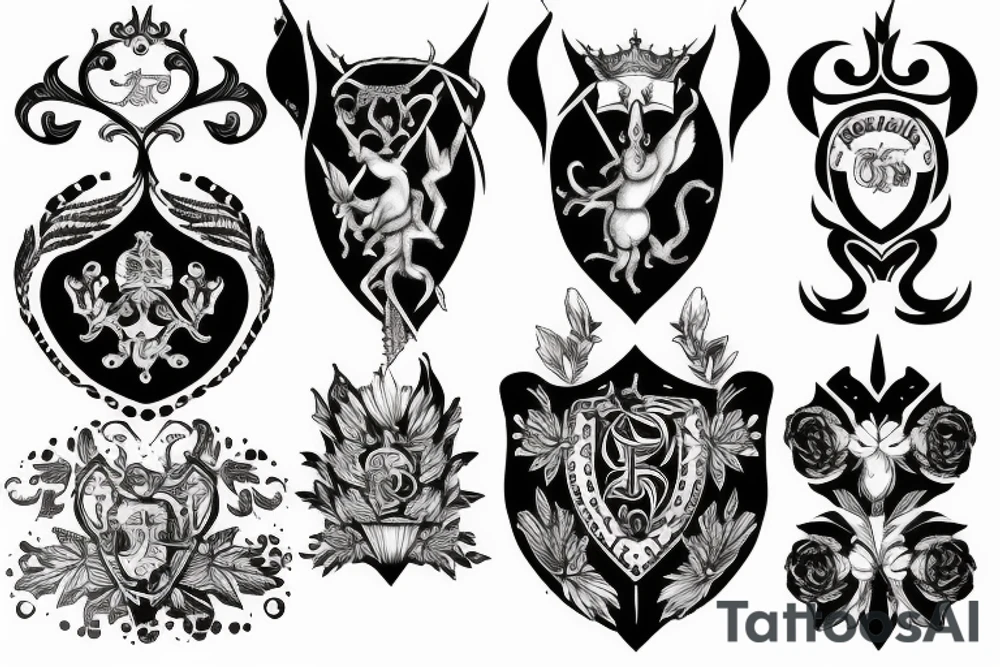 Dark coat of arms tattoo idea