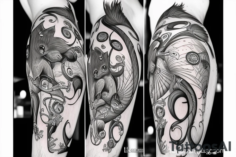squirrel lines tattoo idea