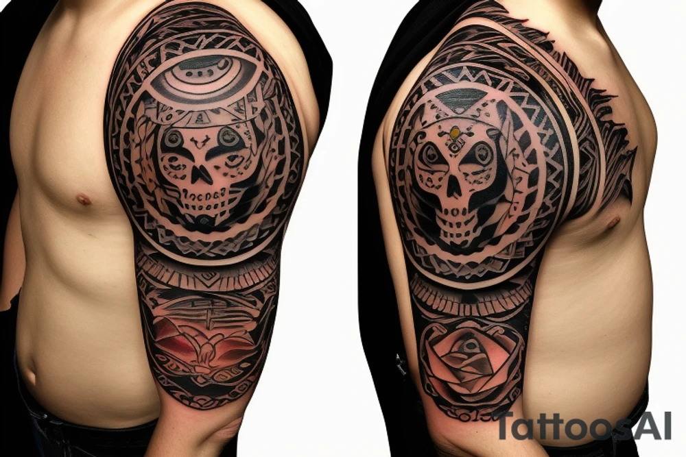 Balance of life and death tattoo idea