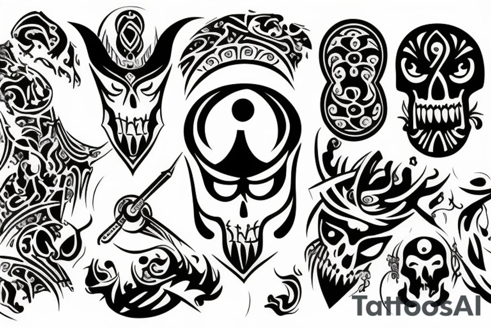 Balance of life and death tattoo idea