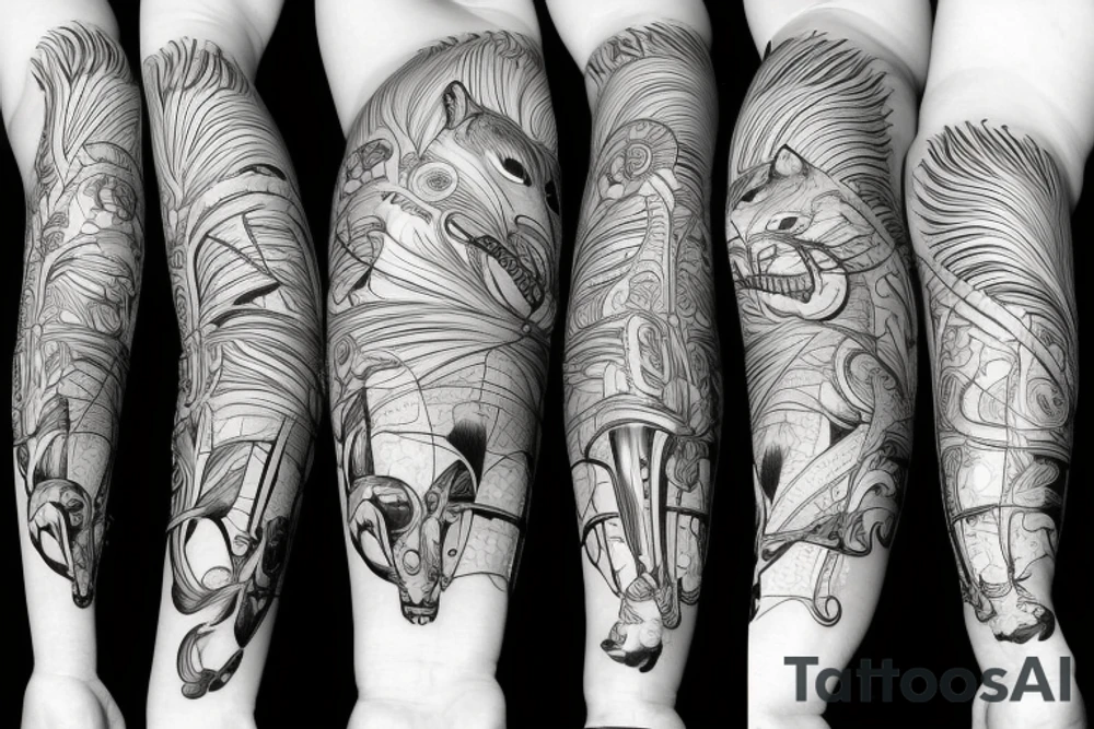 squirrel lines tattoo idea