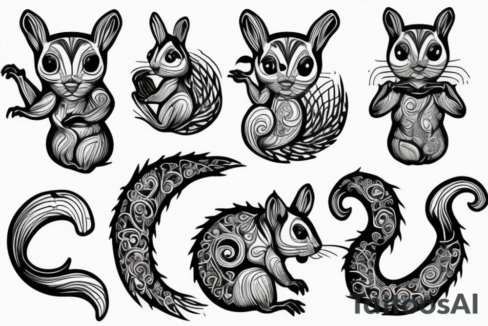 squirrel lines tattoo idea