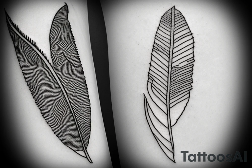 A feather with the word fate under it tattoo idea