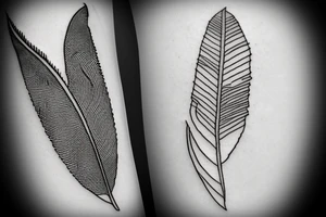 A feather with the word fate under it tattoo idea