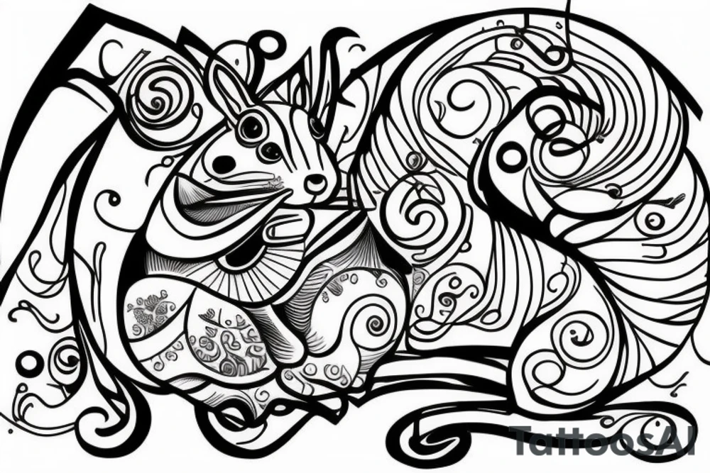 squirrel lines tattoo idea