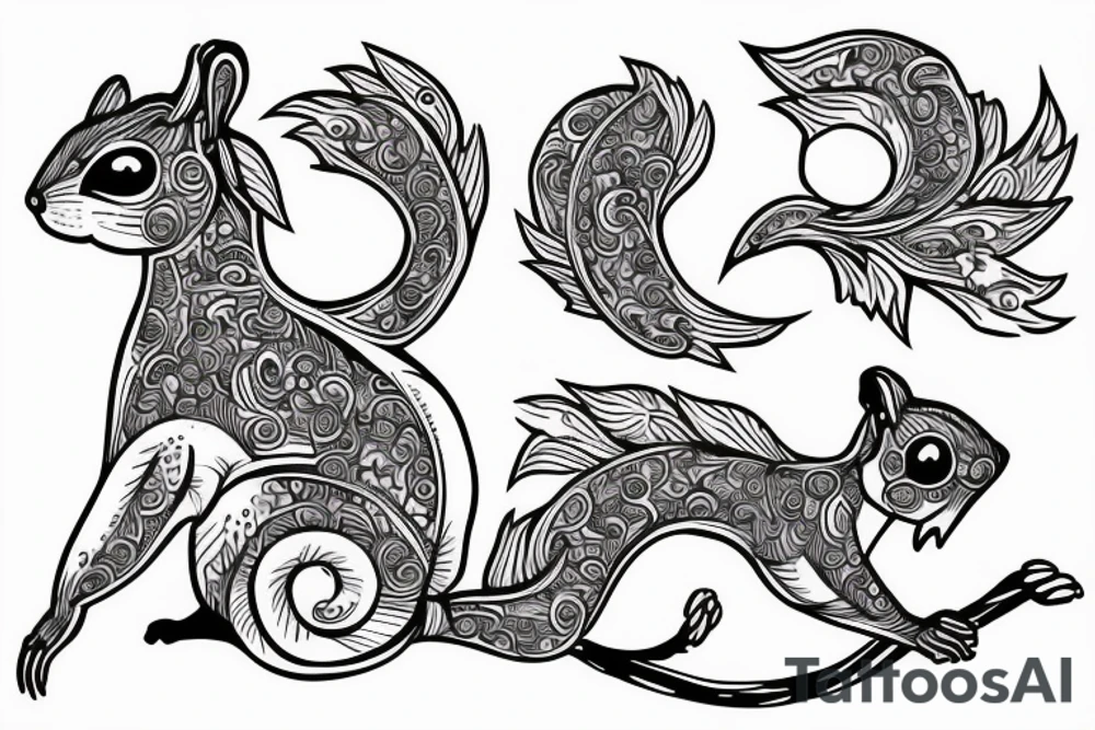 squirrel lines tattoo idea