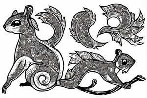 squirrel lines tattoo idea