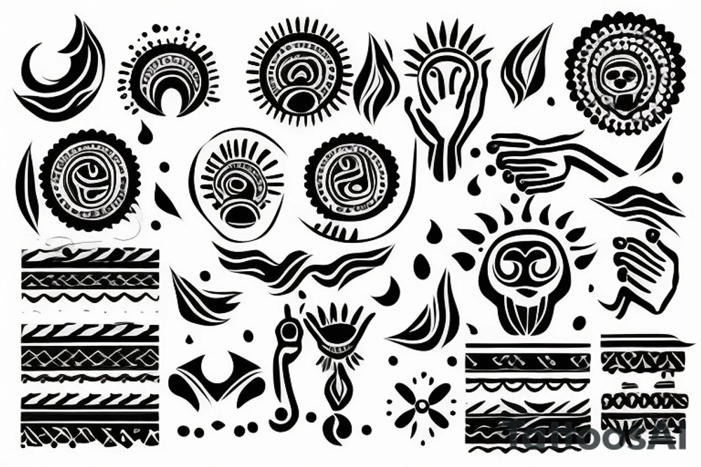Hands holding sun tattoo idea