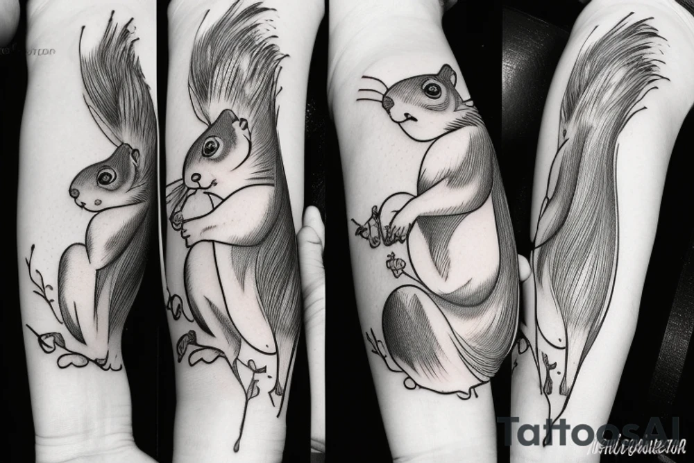 squirrel lines tattoo idea