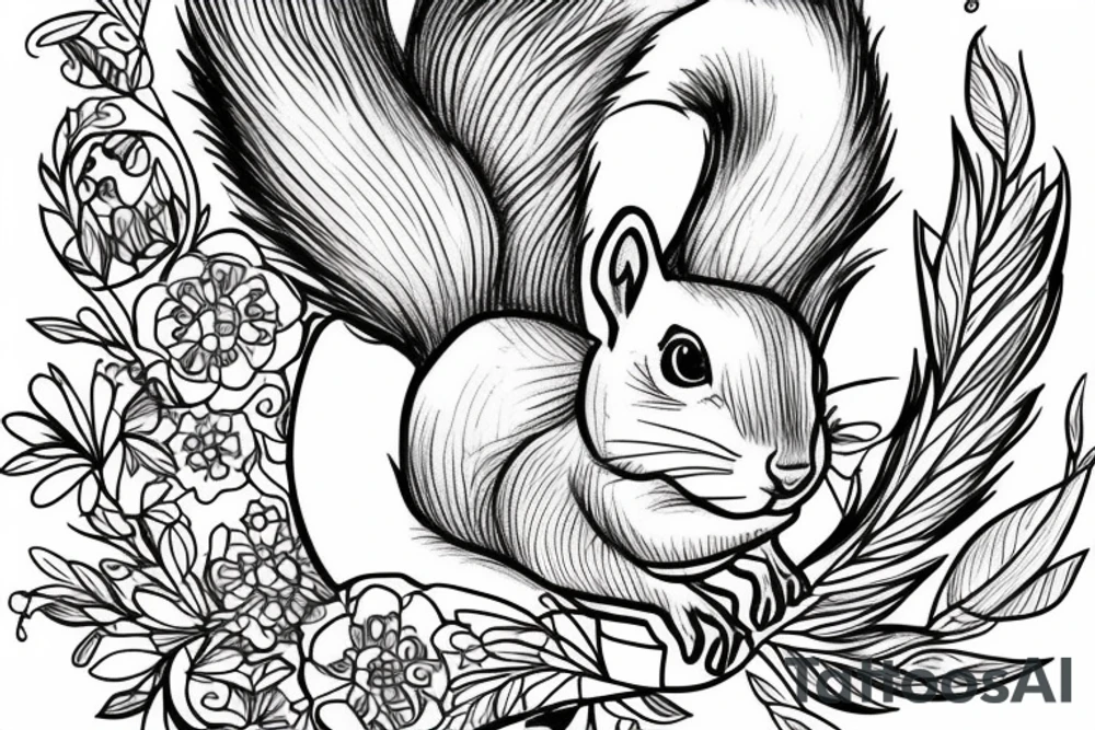 squirrel lines tattoo idea