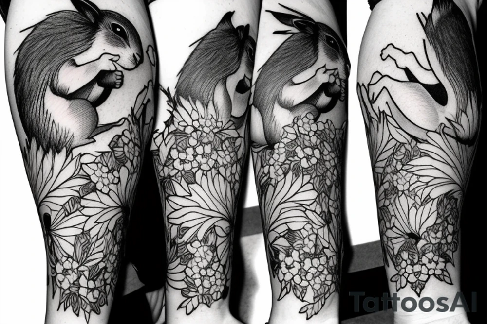 squirrel lines tattoo idea