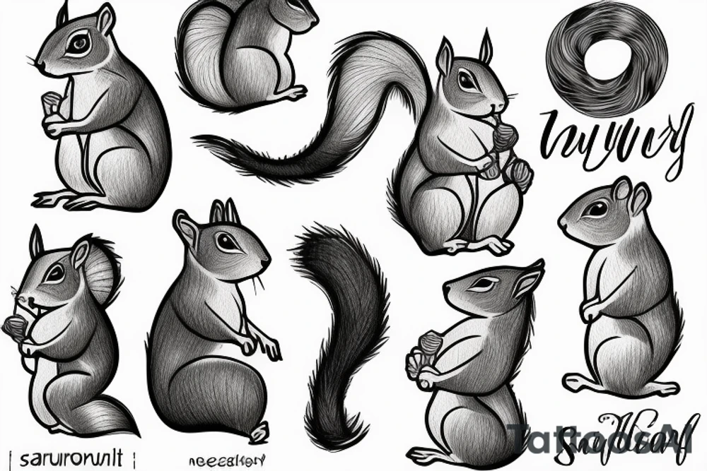 squirrel lines tattoo idea