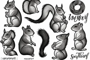 squirrel lines tattoo idea